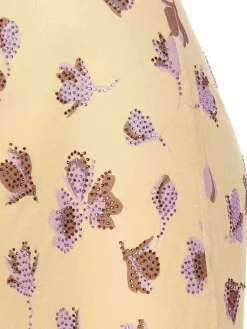 Vestito maxi di strass floreale
