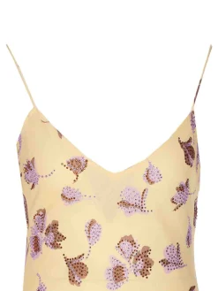 Vestito maxi di strass floreale