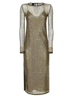 Vestito midi a maglie di paillettes