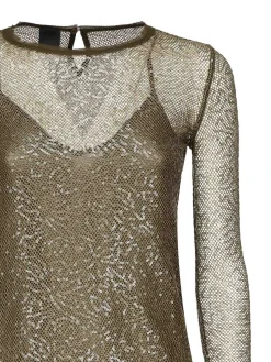 Vestito midi a maglie di paillettes