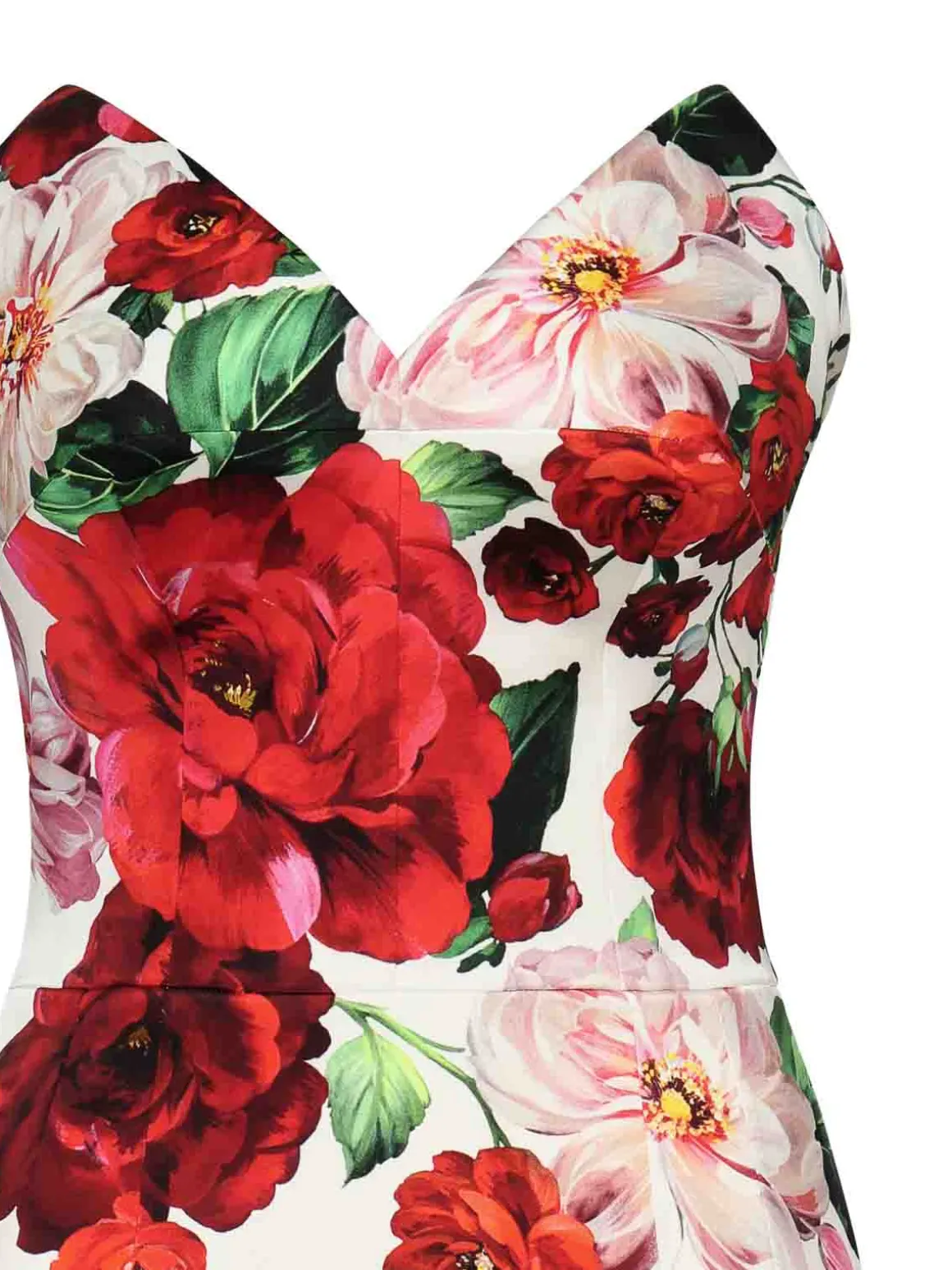 Vestito midi bustier con stampa floreale