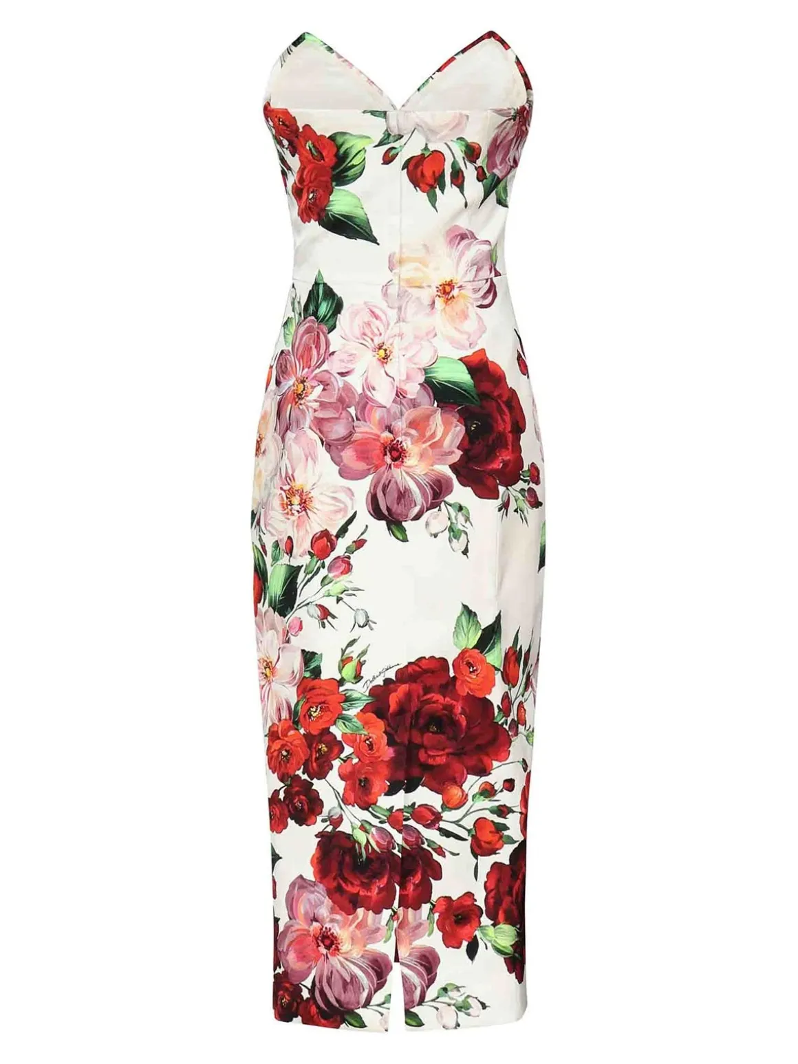 Vestito midi bustier con stampa floreale