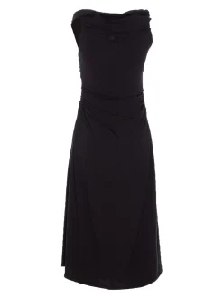 Vestito midi di spalla nera