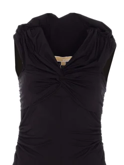 Vestito midi di spalla nera