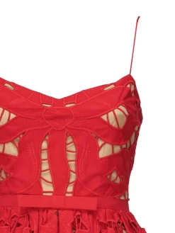 Vestito midi ricamato con arco