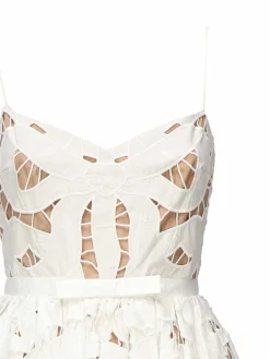 Vestito midi ricamato con arco