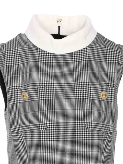 Vestito senza maniche in bianco e nero