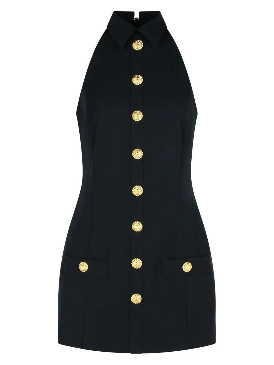Vestito corto di lana vergine nera