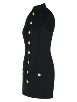 Vestito corto di lana vergine nera