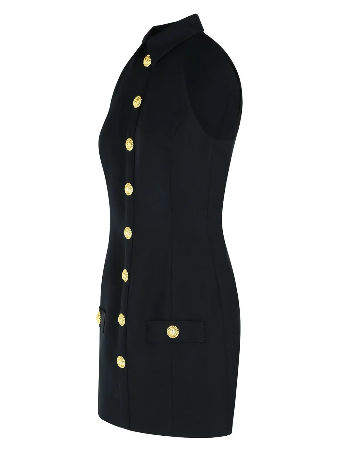 Vestito corto di lana vergine nera