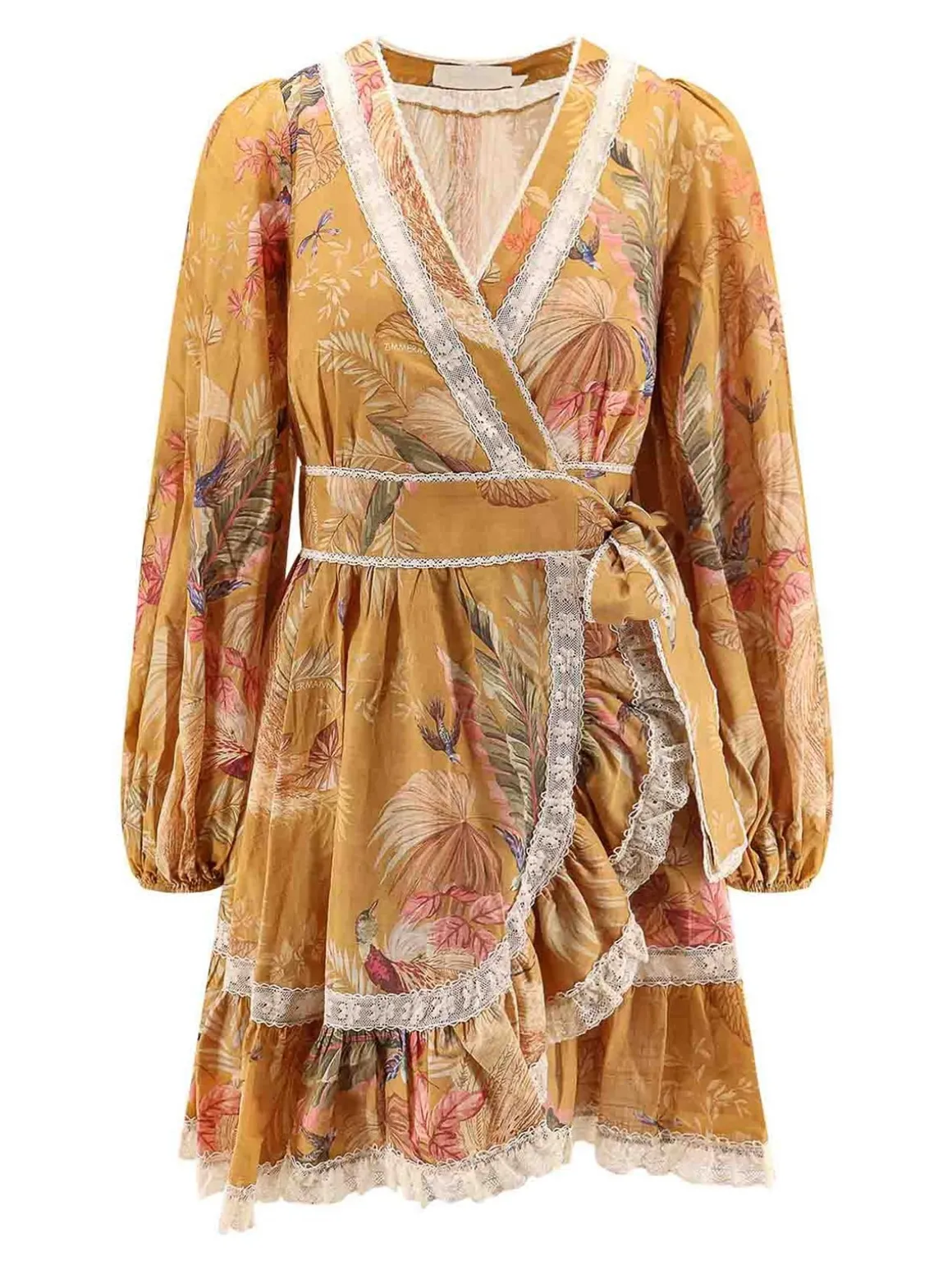 Vestito Corto Frill In Cotone