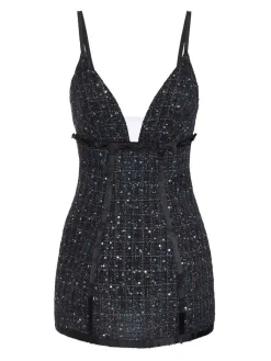 Vestito in tweed con paillettes