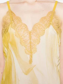 Vestito lungo in bianco e giallo