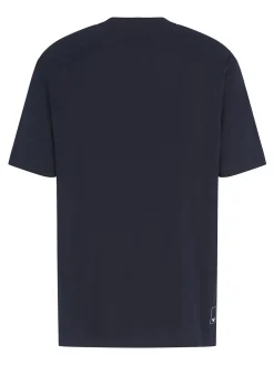 Viaggia T-shirt in maglia blu navy essenziale
