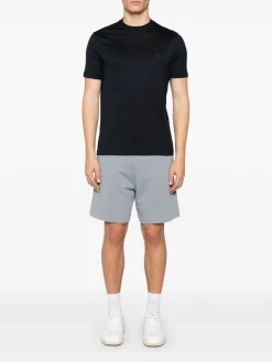 Viaggia T-shirt in maglia blu navy essenziale