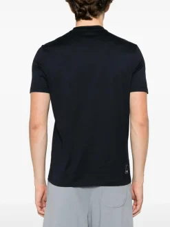 Viaggia T-shirt in maglia blu navy essenziale