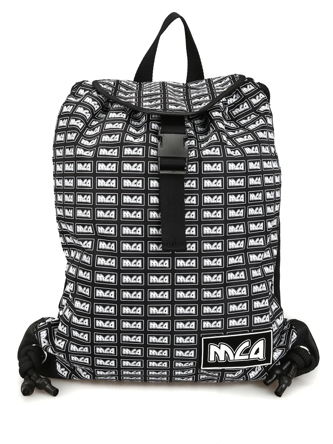 Zaino a sacca in nylon con logo mcq ripetuto