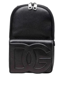 Zaino in pelle con logo DG in rilievo