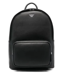 Zaino in pelle con stampa logo