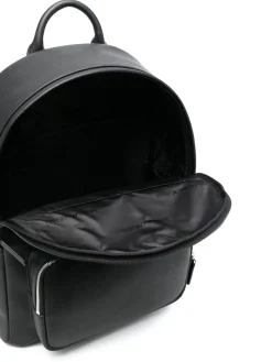 Zaino in pelle con stampa logo