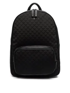 Zaino zip-around con logo jacquard